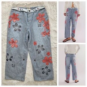 $248 Free People We The Free Hot Tropics Striped Pants Sz 4 NWOT